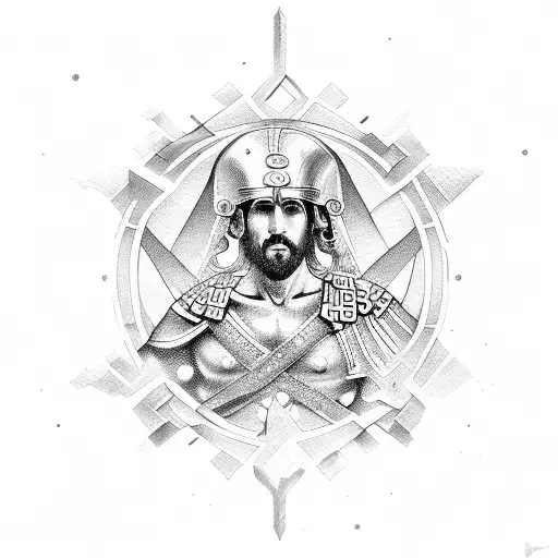 stoicism with greek warriors tattoo design idea