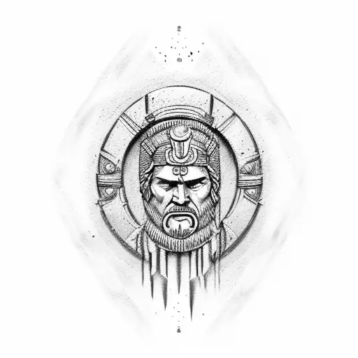 stoicism with Spartans warriors tattoo design idea