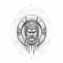stoicism with Spartans warriors tattoo design idea