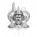 stoicism with Spartans warriors tattoo design idea