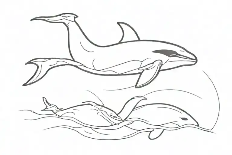 orca whale tattoo design idea