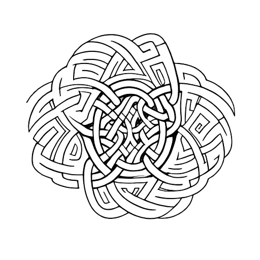Use a Celtic knot with the names Sabina, Temari, and Meda incorporated into the design to represent your interconnected  tattoo design idea