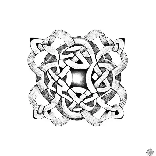 Use a Celtic knot with the names Sabina, Temari, and Meda incorporated into the design to represent your interconnected  tattoo design idea