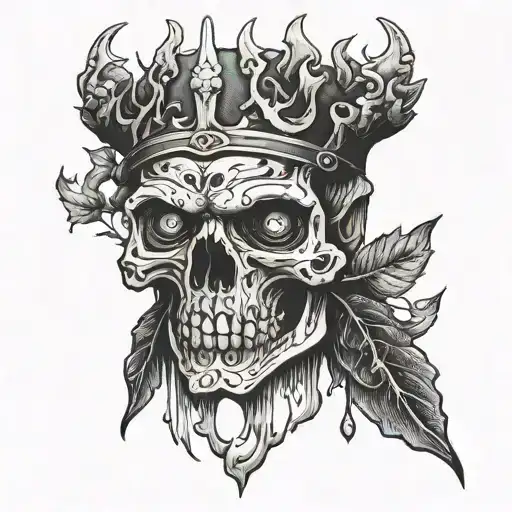 Totenkopf, Bart, Runen  tattoo design idea