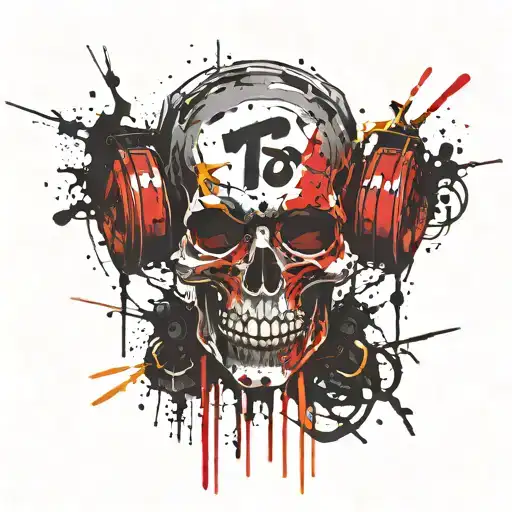 Totenkopf, Bart, Runen  tattoo design idea