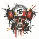 Totenkopf, Bart, Runen  tattoo design idea