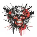 Totenkopf, Bart, Runen  tattoo design idea