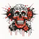 Totenkopf, Bart, Runen  tattoo design idea