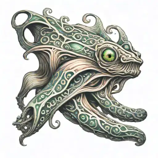 squid wrapped tattoo design idea