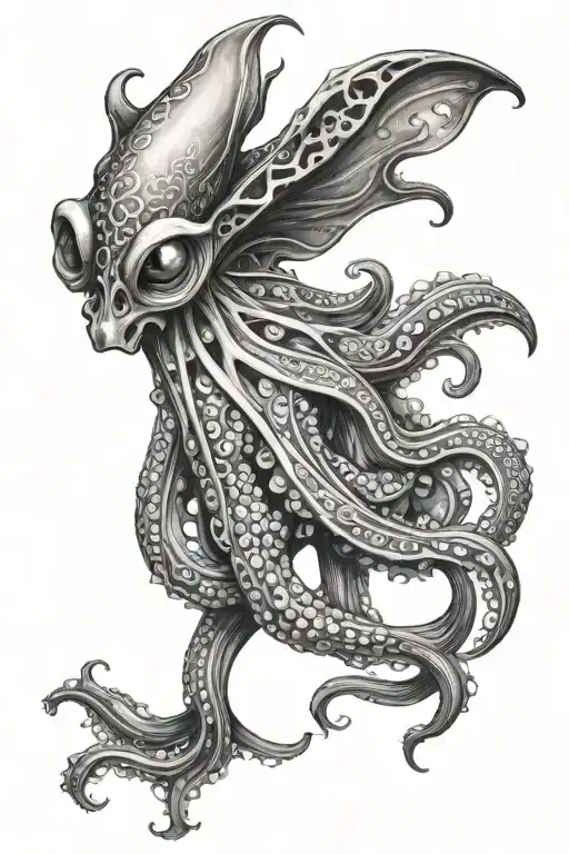 squid wrapped tattoo design idea