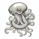 squid wrapped round tattoo design idea