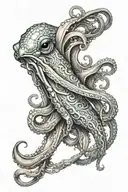 squid wrapped tattoo design idea