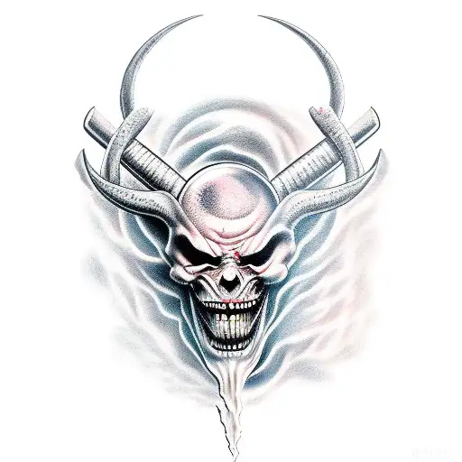 devil wispering tattoo design idea