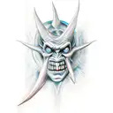 devil wispering tattoo design idea