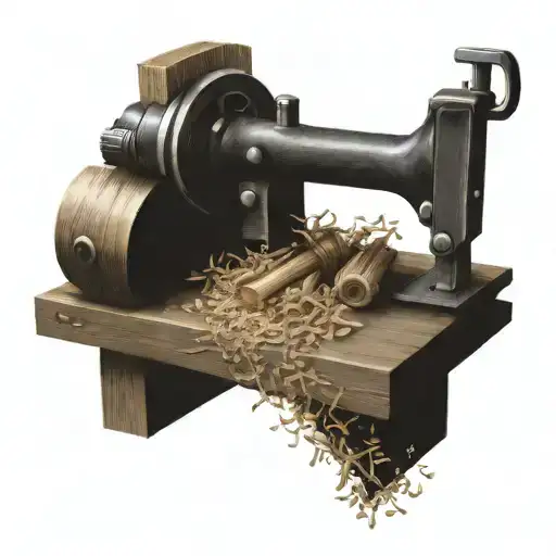 woodworking tools with wood shavings tattoo design idea