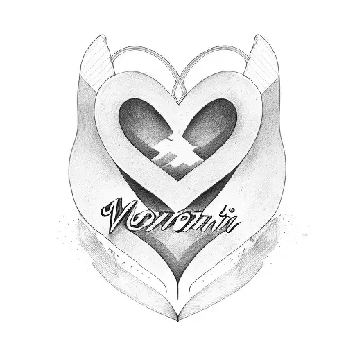 heart with names Morgan, Regan, Bailey tattoo design idea
