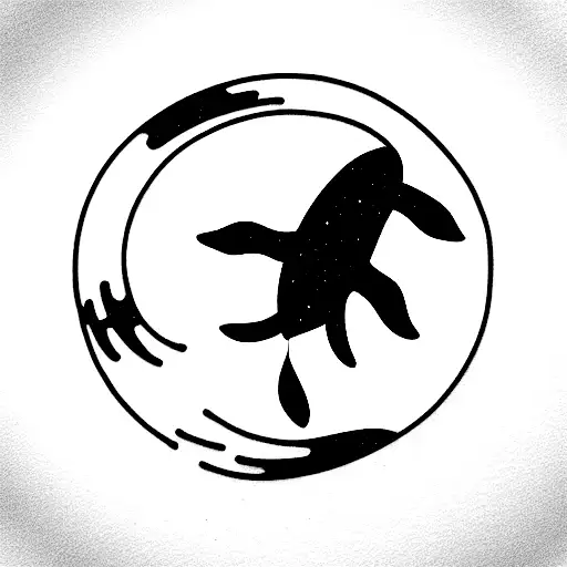 orca swimming in northern lights tattoo design idea