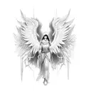 seraphim angel tattoo design idea