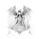 seraphim angel tattoo design idea
