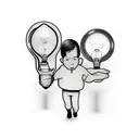 father and son inside light bulb tattoo design idea