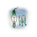 father and son inside light bulb tattoo design idea