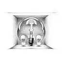 father and son inside light bulb tattoo design idea