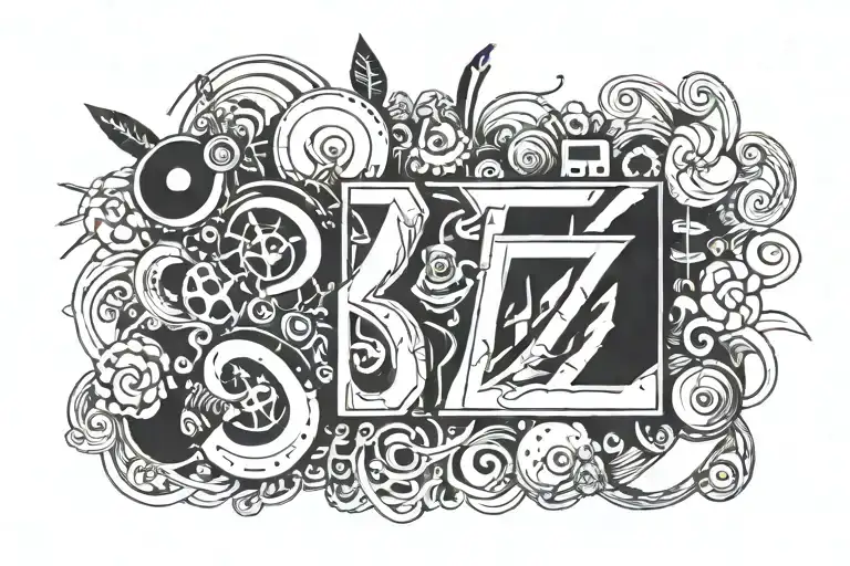 letters DJ IZZY tattoo design idea