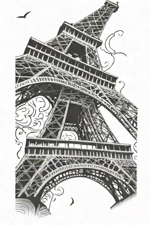 eiffel tower tattoo design idea