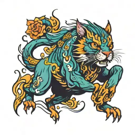 running freely tattoo design idea