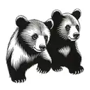 Two bears cubs walking tattoo design idea