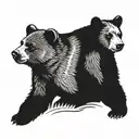 Two bears cubs walking tattoo design idea