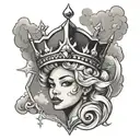 Tyanna,star,crown, clouds   tattoo design idea