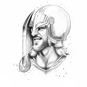 Thor drinking wine from a goblet tattoo design idea