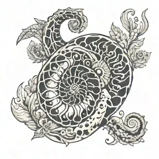 ammonite tattoo tattoo design idea
