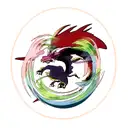 Circular anime dragon tattoo design idea