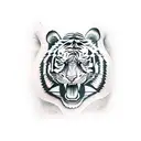 Full arm tiger tattoo with skulls tattoo design idea