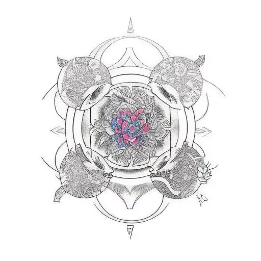 Ikigai, thigh tattoo tattoo design idea