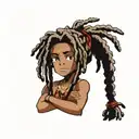 dark skin boy with dreadlocks  tattoo design idea