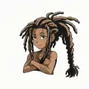 dark skin boy with dreadlocks  tattoo design idea