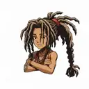 dark skin boy with dreadlocks  tattoo design idea