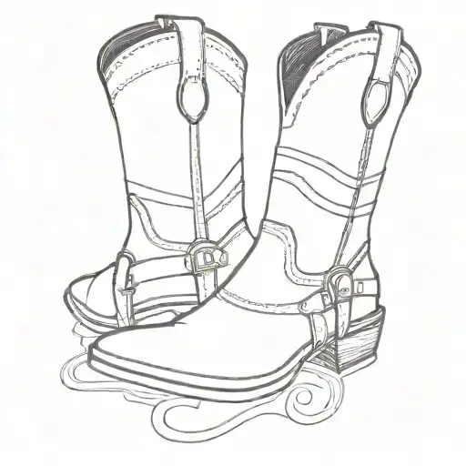 boots and spurs tattoo design idea