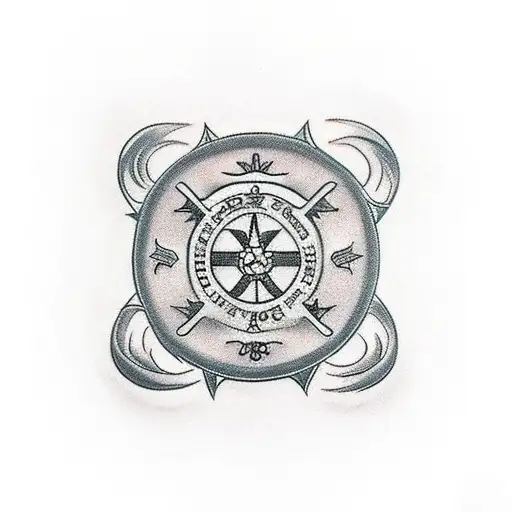 Maltese cross with family  tattoo design idea
