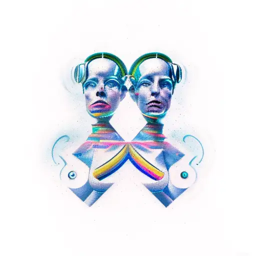 Gemini twin  tattoo design idea