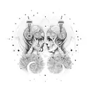 Gemini twin  tattoo design idea