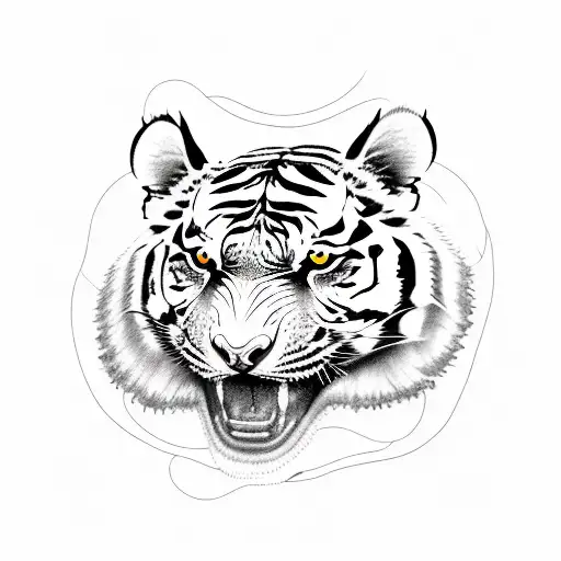 A sketch-style tattoo of a tiger and an owl singing into vintage microphones, with sound waves forming a heart shape tattoo design idea