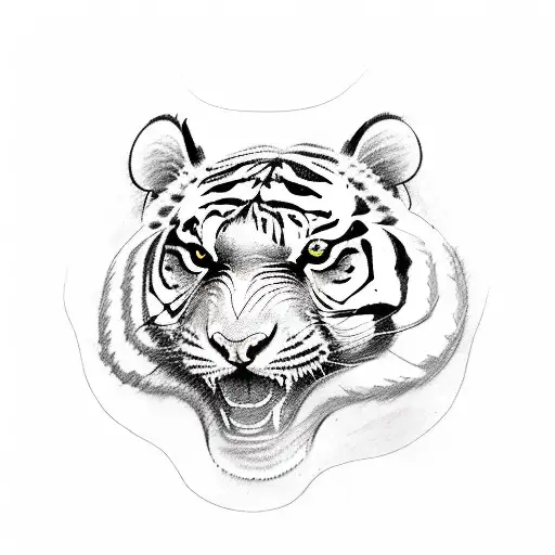 A sketch-style tattoo of a tiger and an owl singing into vintage microphones, with sound waves forming a heart shape tattoo design idea
