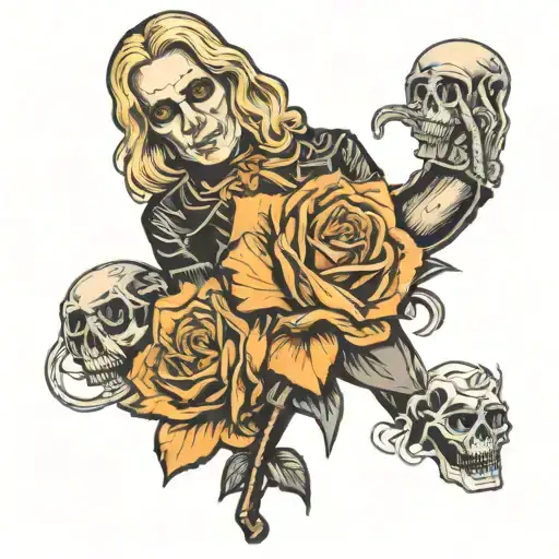 Alice in chains wrapped horror tattoo design idea
