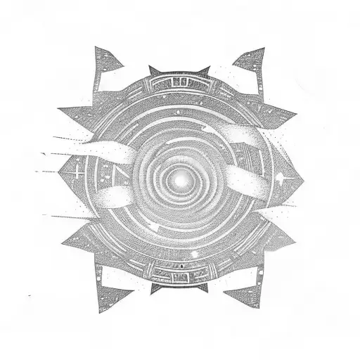 labyrinthe astronomy tattoo design idea