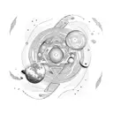 labyrinthe astronomy tattoo design idea