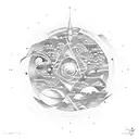 labyrinthe astronomy tattoo design idea